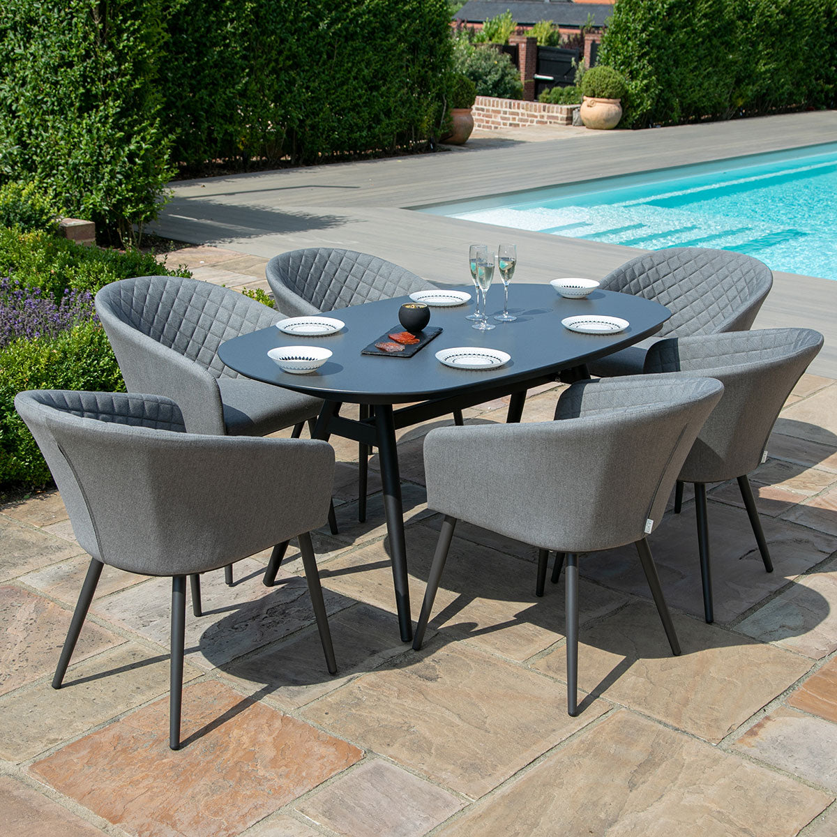 Outdoor Furniture Dining Set - Moderne eenvoudige patio-eetset hotelmeubilair aluminium buiten