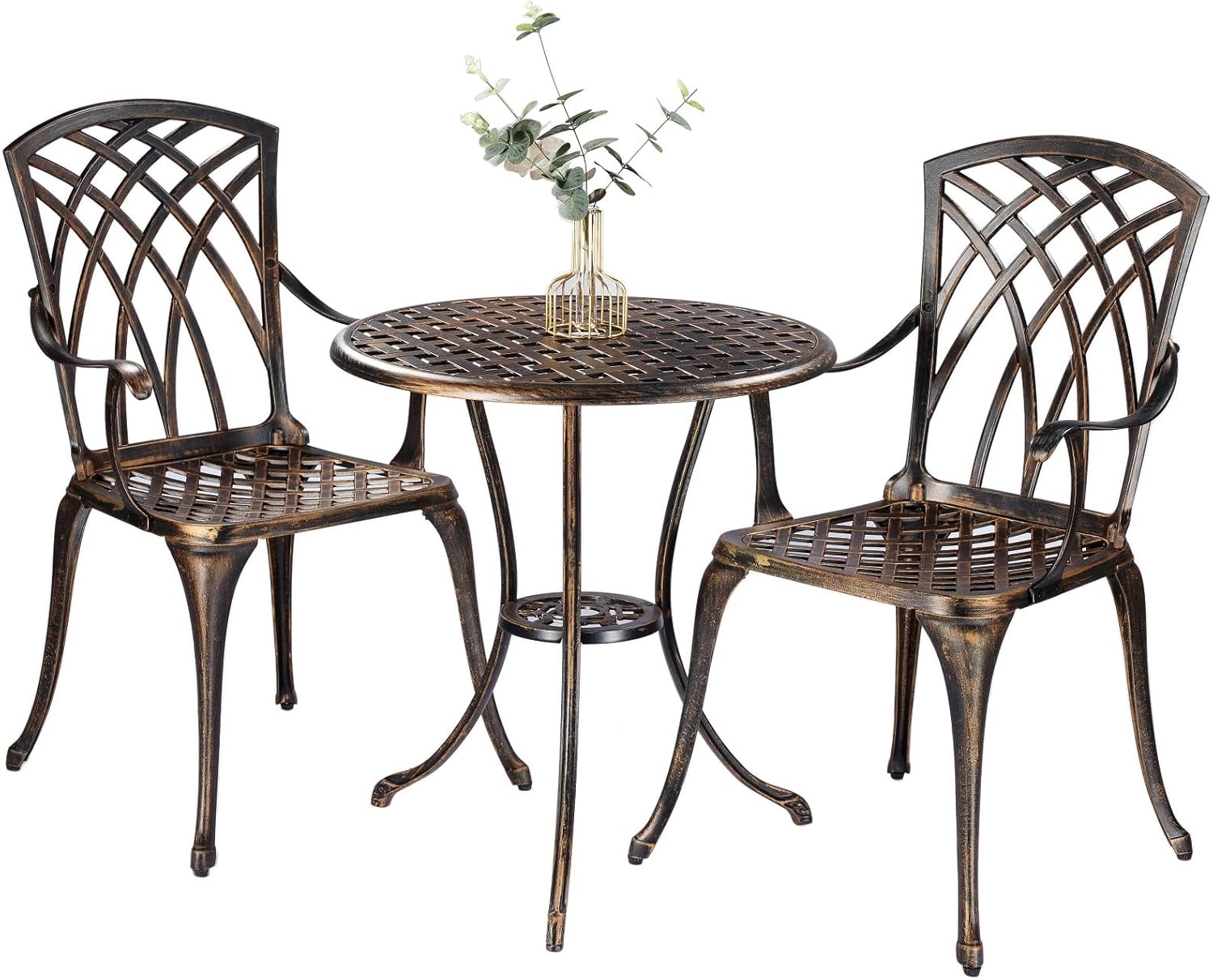 Outdoor Furniture Aluminum - Roestbestendig bronzen gegoten aluminium 3-delige bistroset
