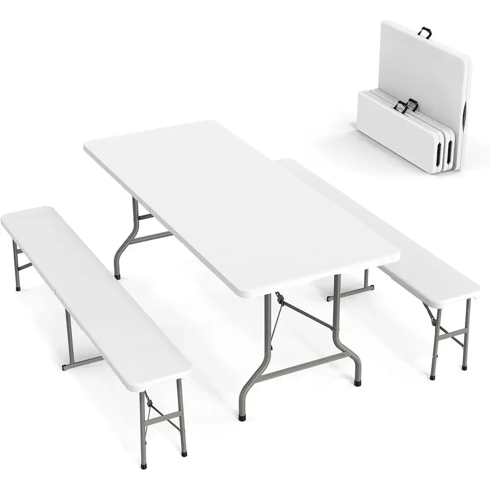 Outdoor Furniture Dining Set - Picknicktafelset voor buiten met 2 banken,