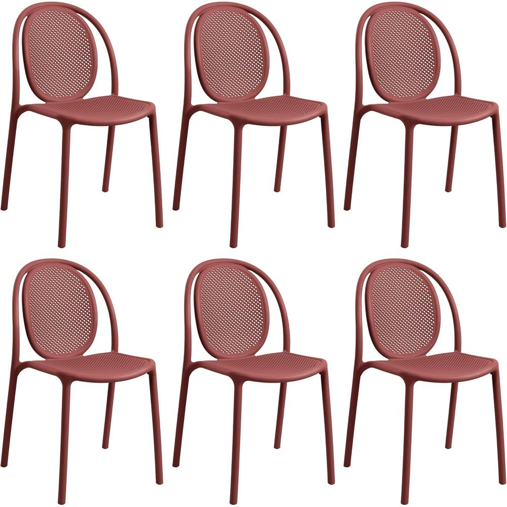 Outdoor Furniture Dining Set - Weerbestendige stapelbare eetkamerstoelen, set van 6