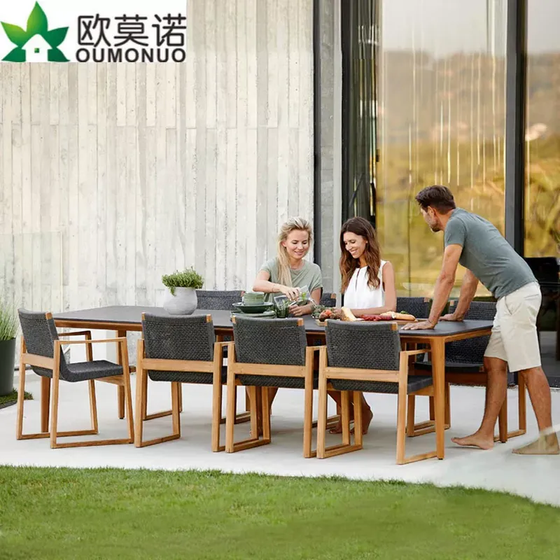 Outdoor Furniture Dining Set - Buitenmeubelenset van rotan en teakhout: 1