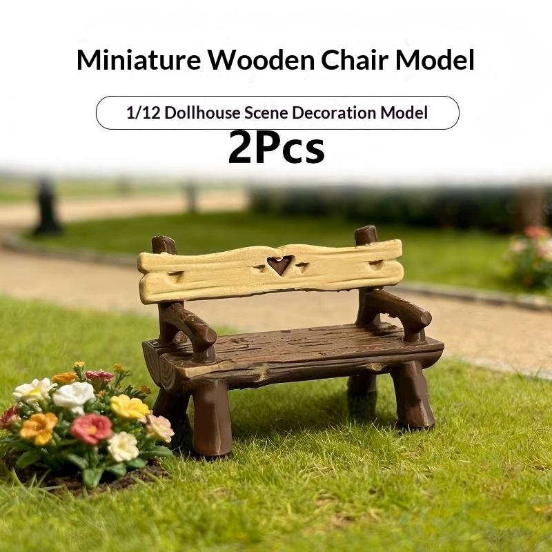 Outdoor Furniture Material - 2 Stuks 1/12 Miniatuur Bank Poppenhuis
