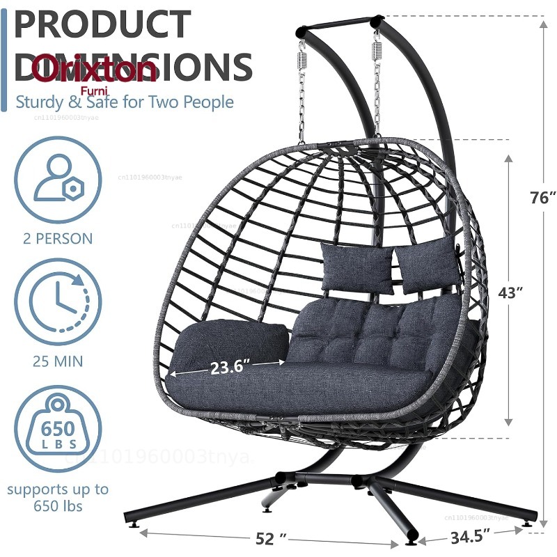 Dubbele eierschommelstoel met  - Hanging Egg Chair recensie en prijs