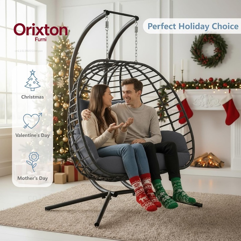 Dubbele eierschommelstoel met  - Hanging Egg Chair recensie en prijs