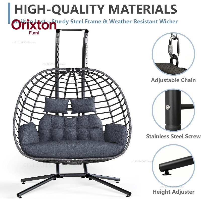 Dubbele eierschommelstoel met  - Hanging Egg Chair recensie en prijs