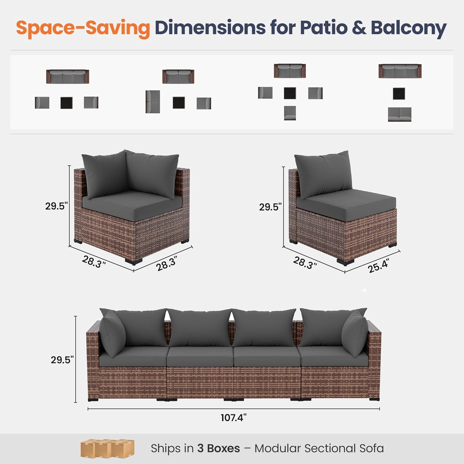 5-delige sectionele loungeset  - Outdoor Furniture Set With Fire Pit recensie en prijs