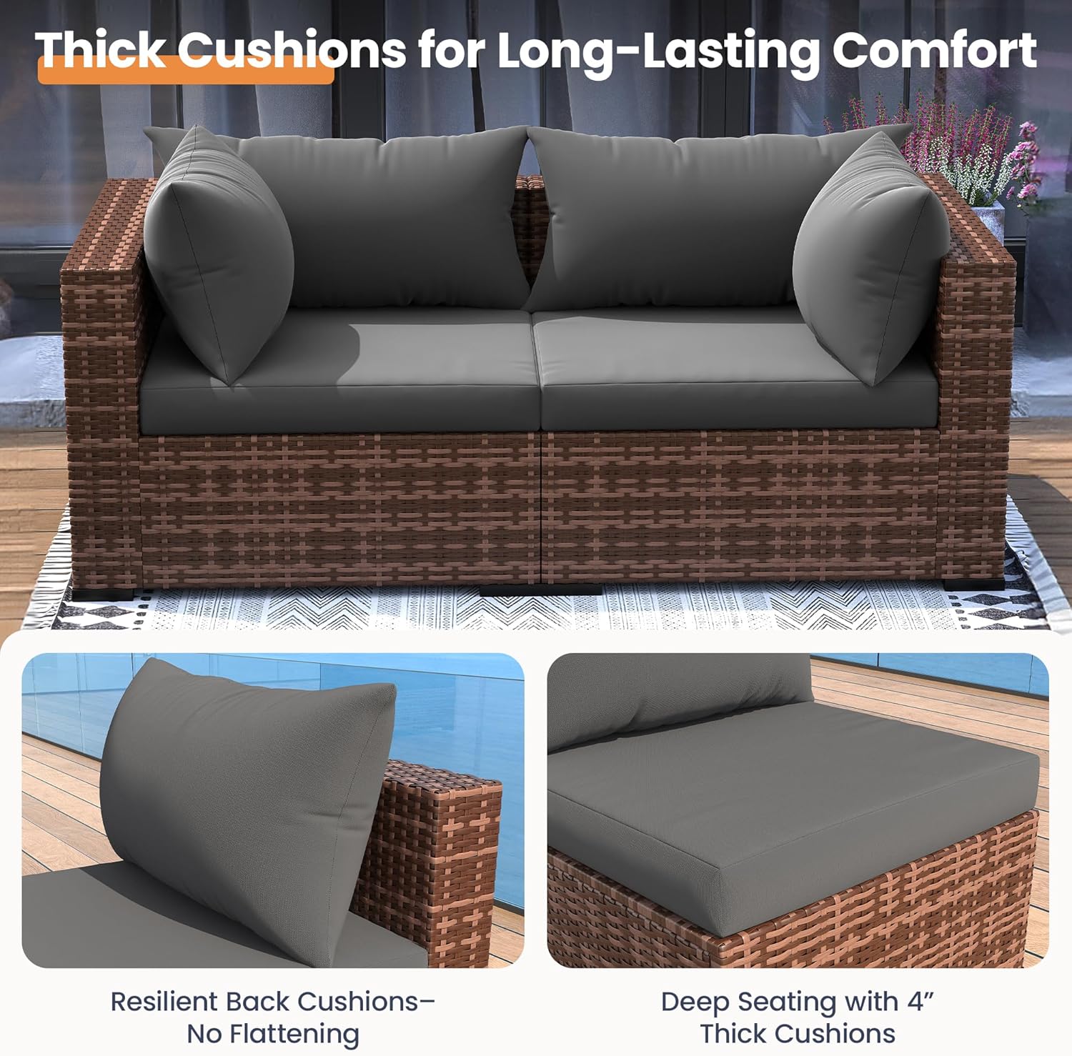 5-delige sectionele loungeset  - Outdoor Furniture Set With Fire Pit recensie en prijs