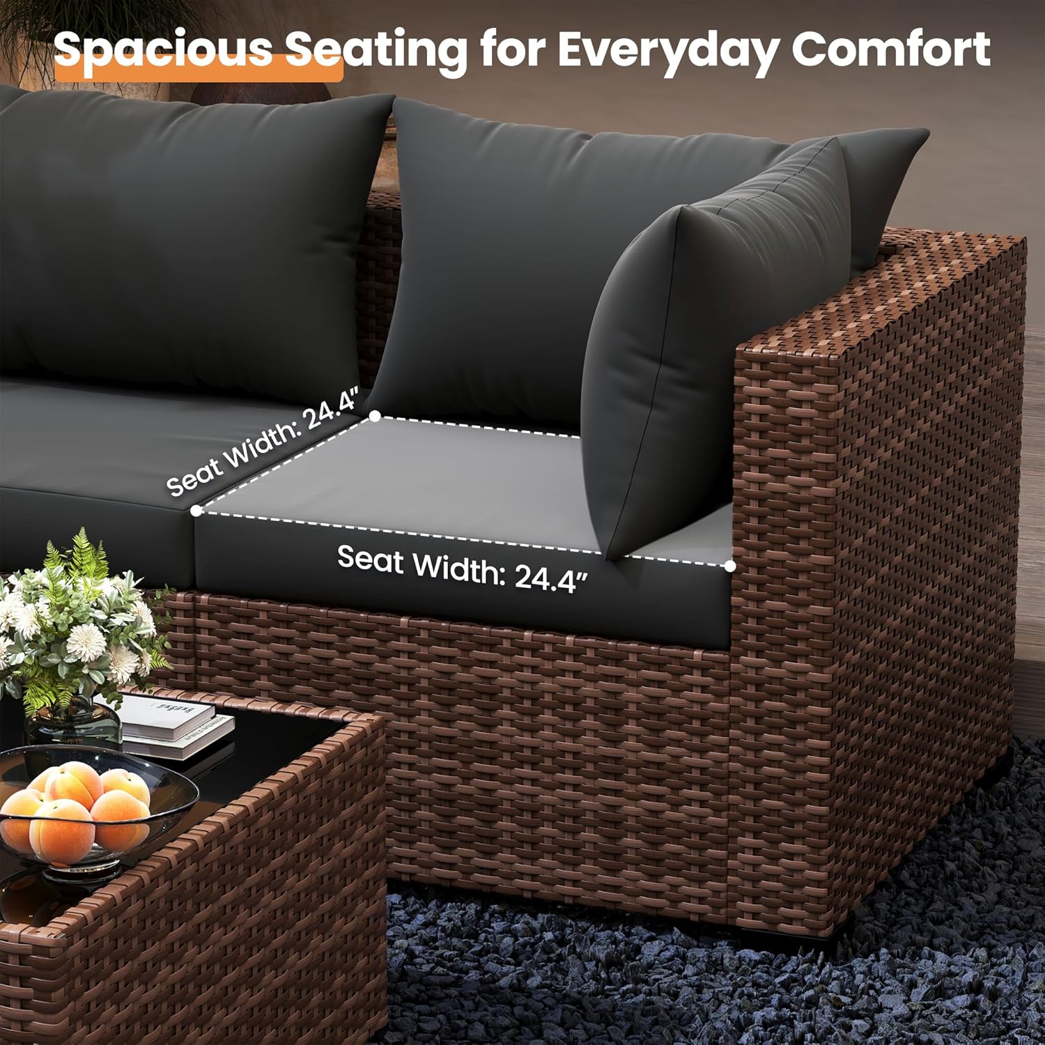 5-delige sectionele loungeset  - Outdoor Furniture Set With Fire Pit recensie en prijs