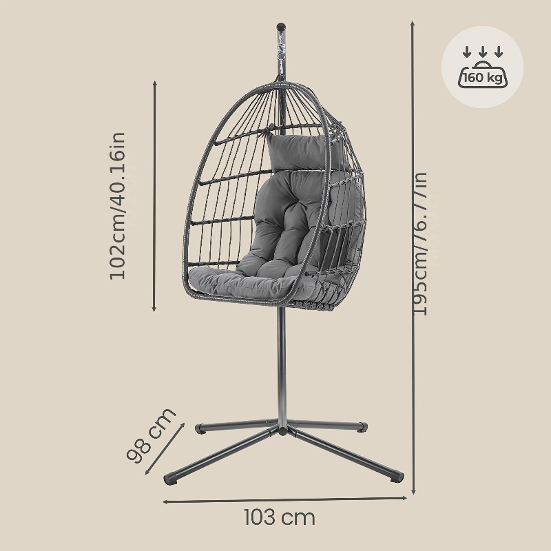 Hangende eierstoel met standaa - Hanging Egg Chair recensie en prijs