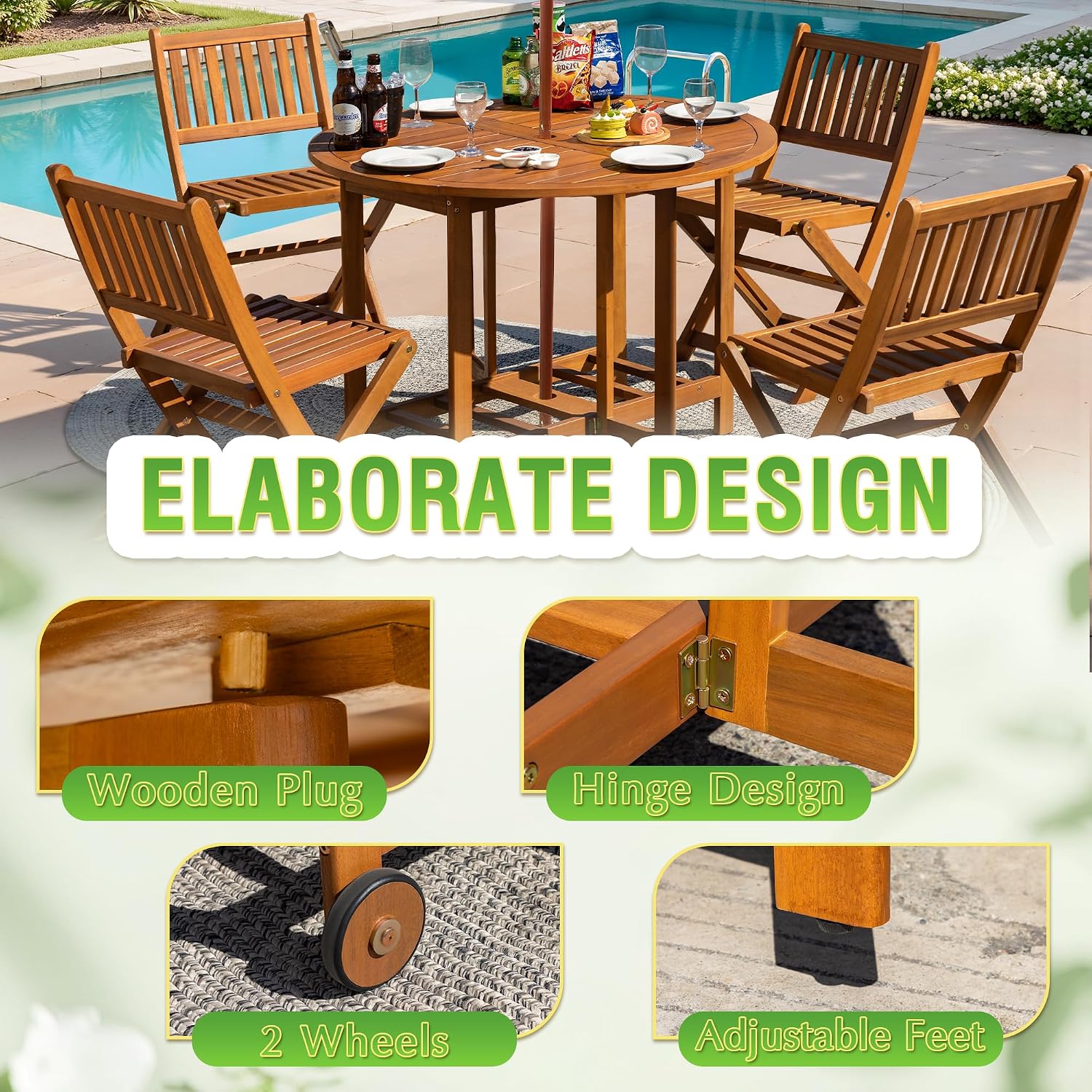 Tuinset van 5-delige, weerbest - Outdoor Furniture Dining Set recensie en prijs