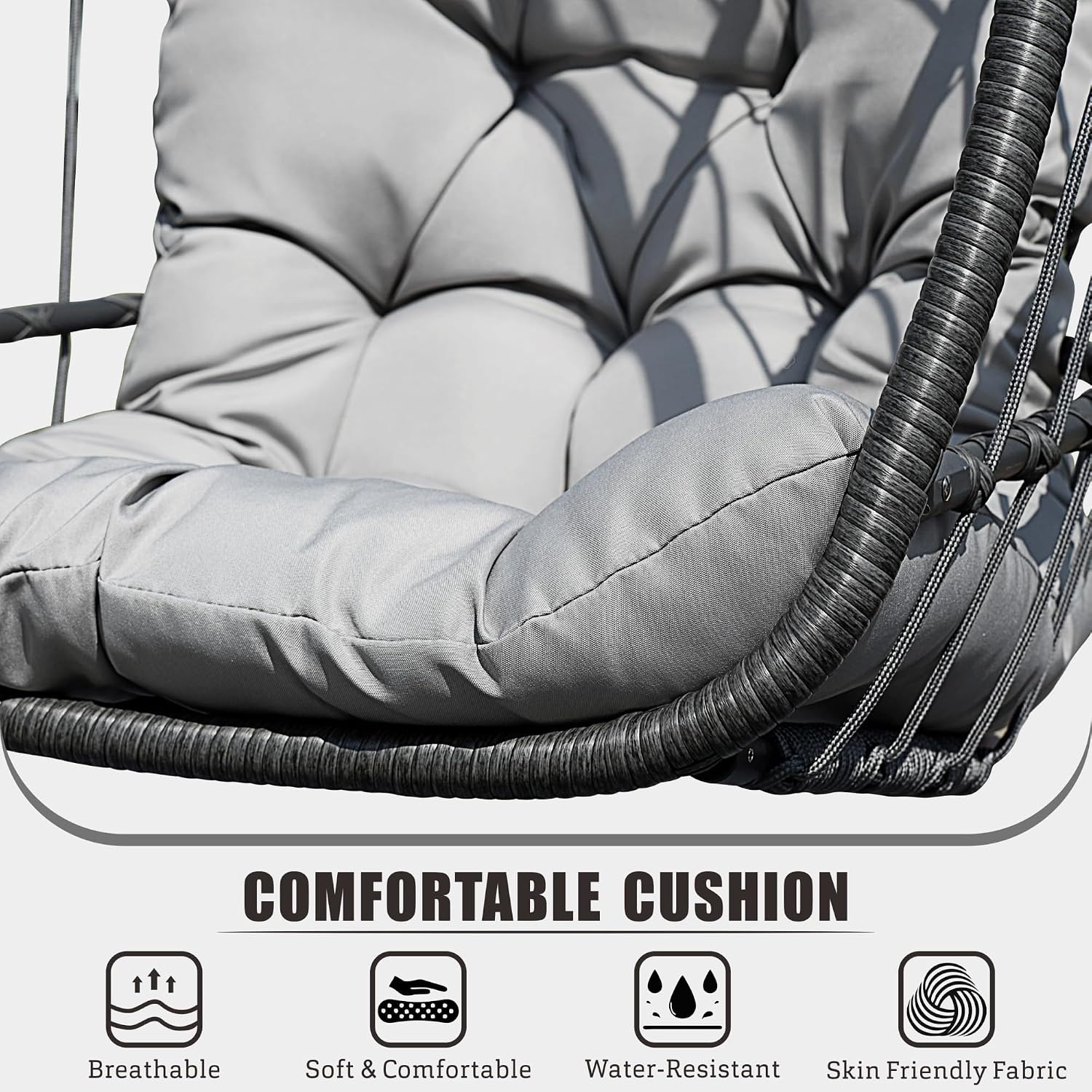 Grijze Wicker Hangende Eiersch - Hanging Egg Chair recensie en prijs