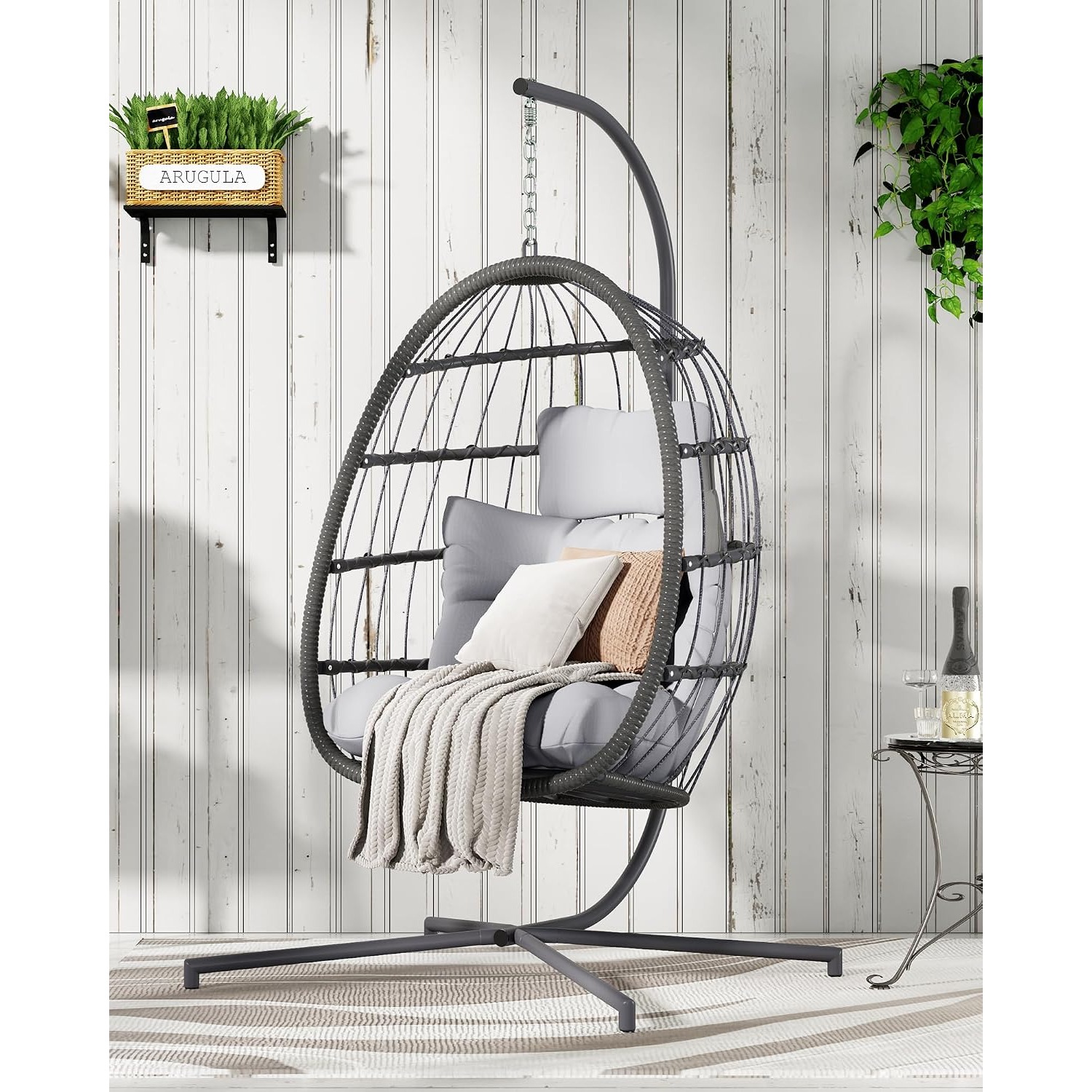 Grijze Wicker Hangende Eiersch - Hanging Egg Chair recensie en prijs