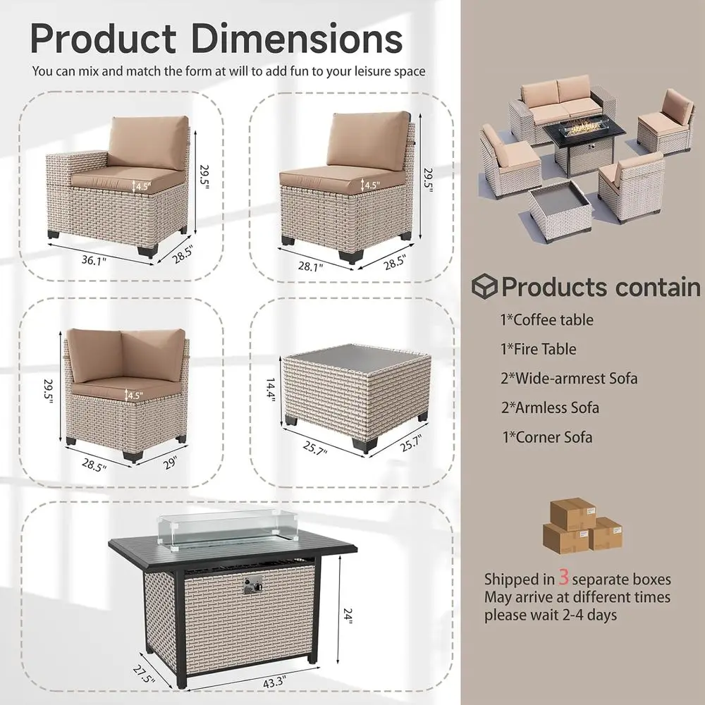 7-delige tuinmeubelset met vuu - Outdoor Furniture Set With Fire Pit recensie en prijs