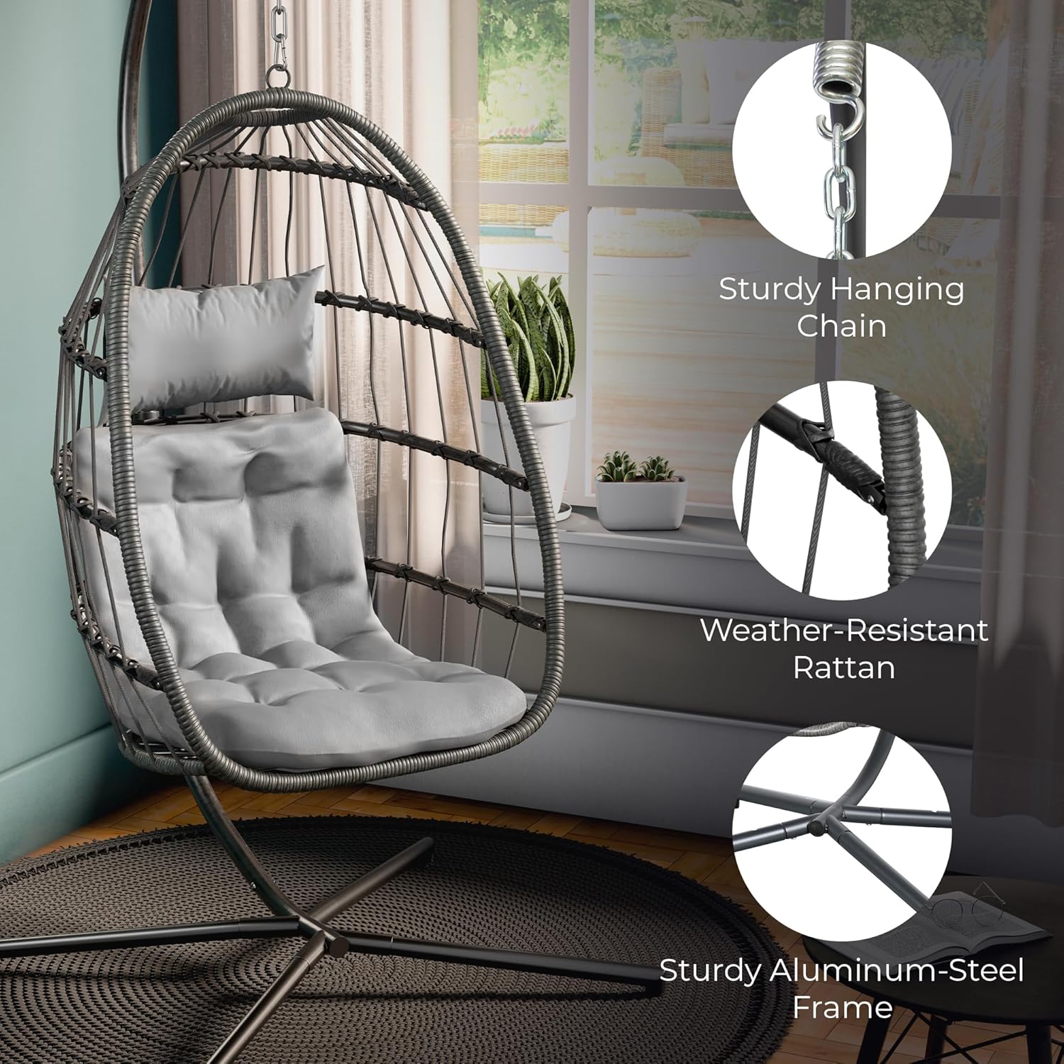 Hangende eierstoel met standaa - Hanging Egg Chair recensie en prijs