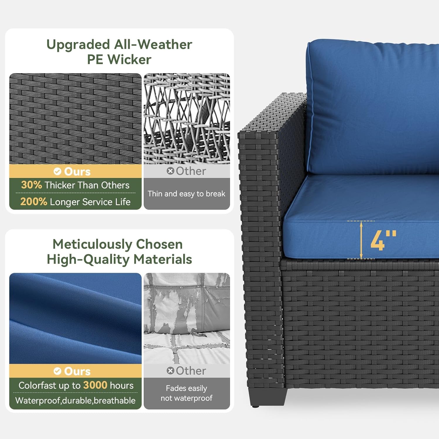 Navyblauwe buitenbank met vuur - Outdoor Furniture Set With Fire Pit recensie en prijs