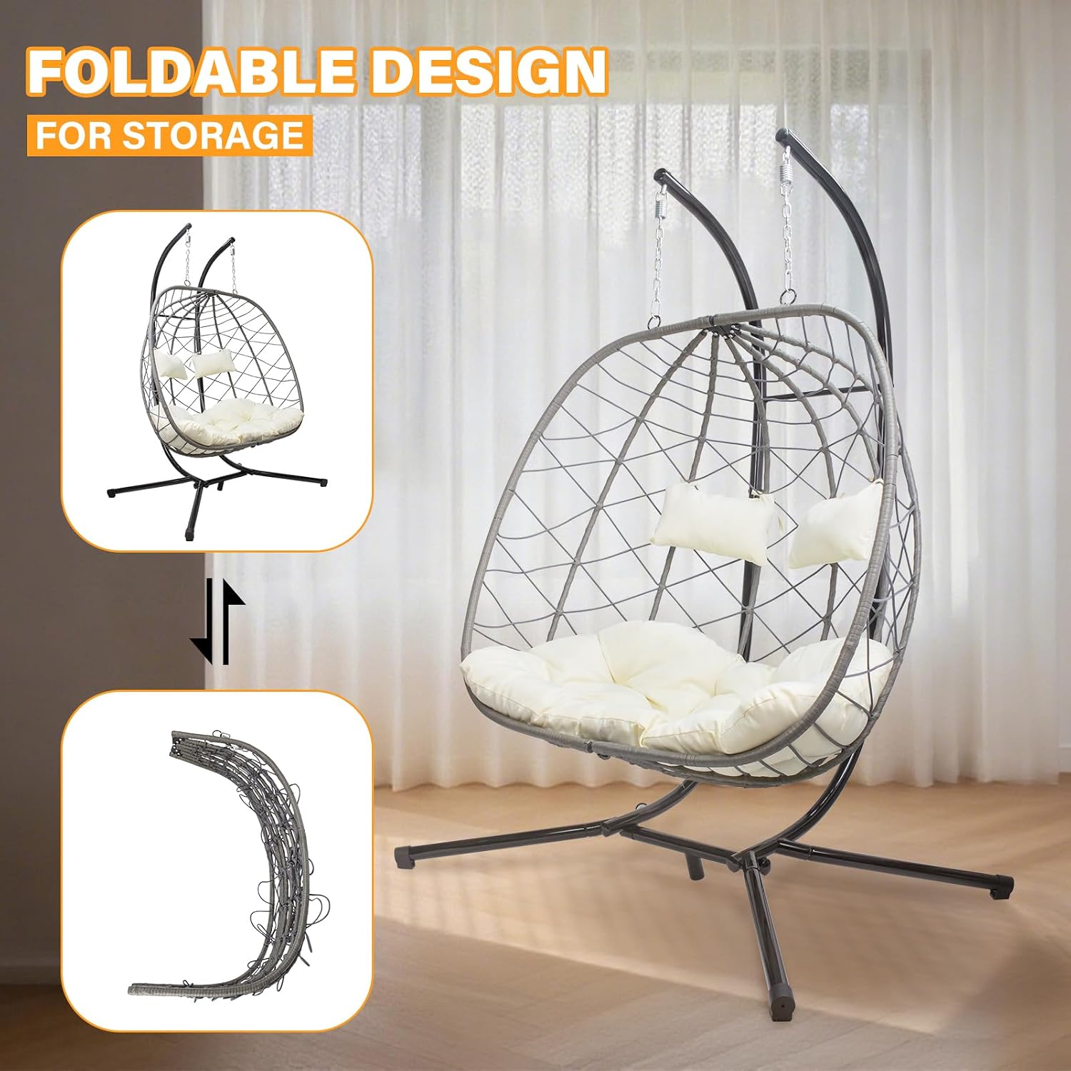Eierschommelstoel met standaar - Hanging Egg Chair recensie en prijs