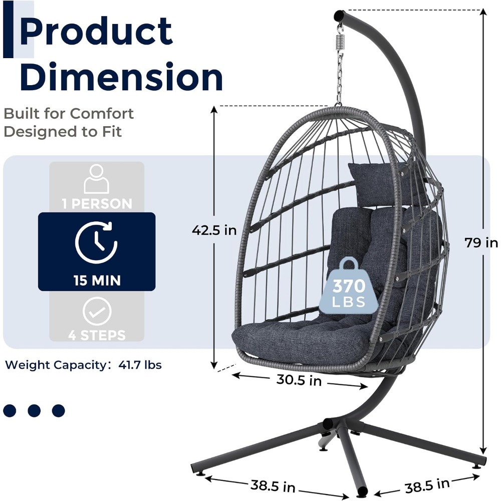 Buitenstoel in ei-vorm met sta - Hanging Egg Chair recensie en prijs