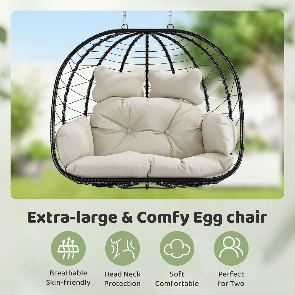 Dubbele hangende eierschaalsto - Hanging Egg Chair recensie en prijs