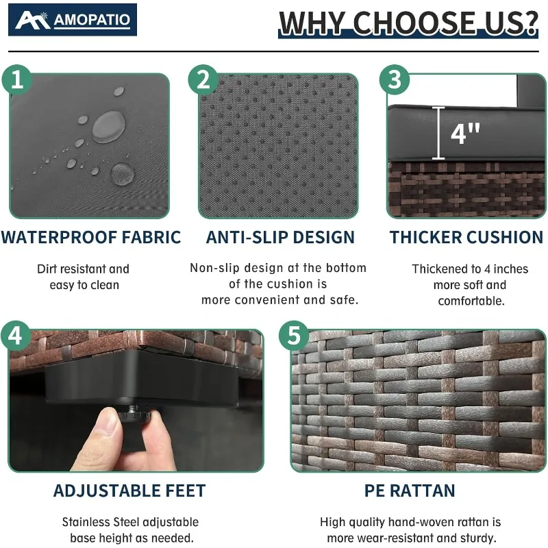 Amopatio 8-delige tuinmeubelse - Outdoor Furniture Set With Fire Pit recensie en prijs